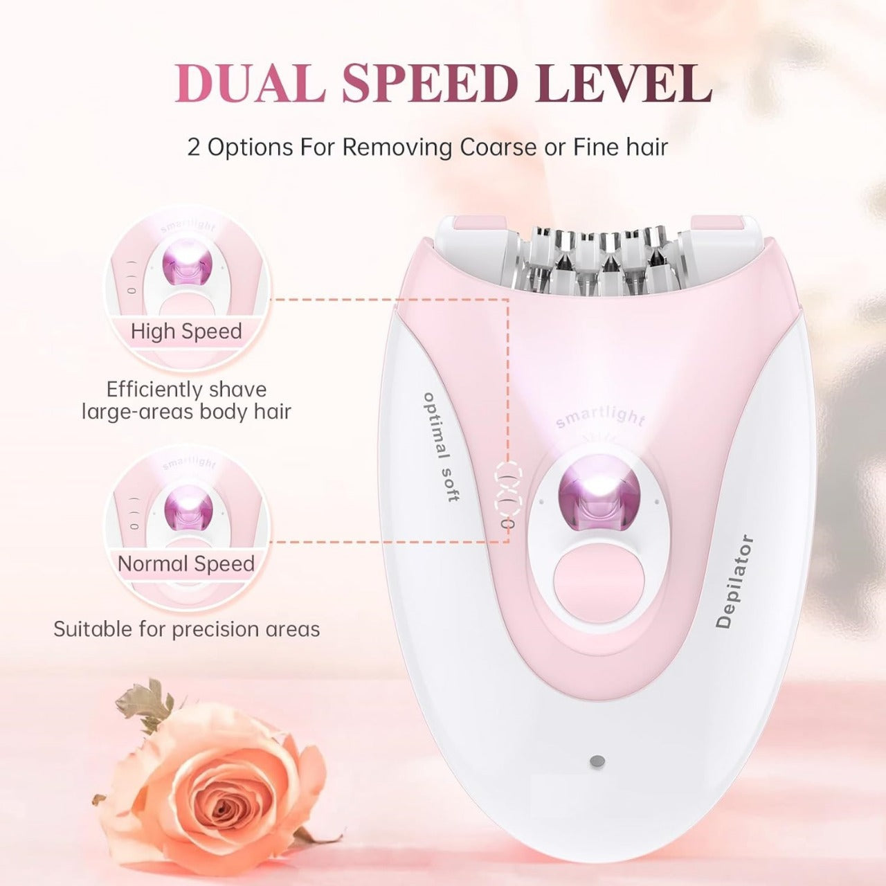 Daling DL-6032 Silk Glide Epilator – Portable 2-Speed Painless Hair Removal for Women