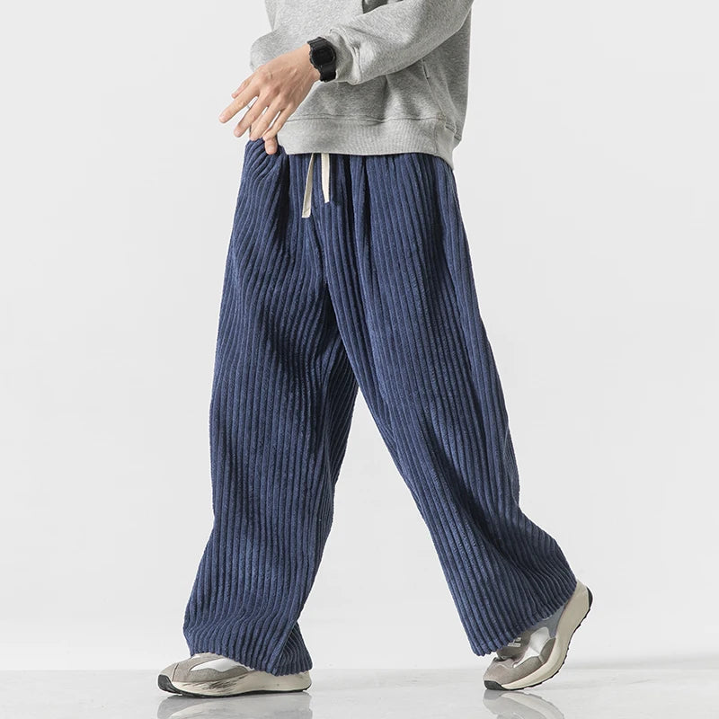 Fashion Men - Oversized Harem Pants | Solid Color Corduroy Cargo Streetwear