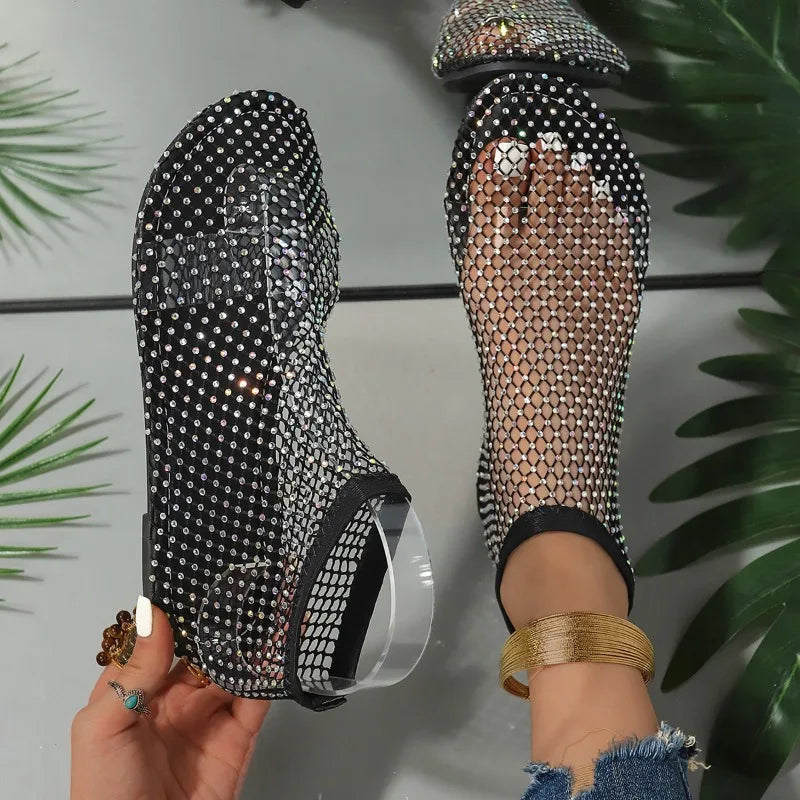 Chloe-Round Toe Mesh Sandals
