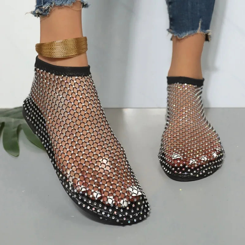 Chloe-Round Toe Mesh Sandals