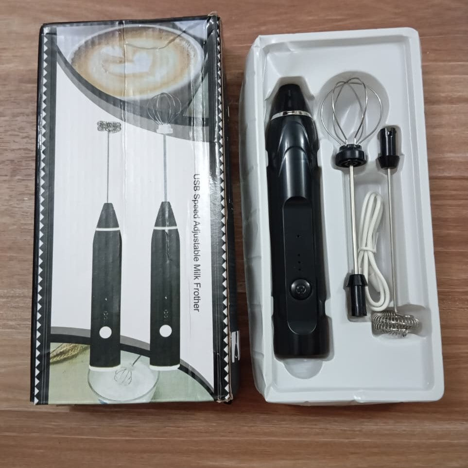 2-in-1 Electric Coffee Beater & Milk Frother | USB Rechargeable Egg Whisk for Coffee, Lattes & Baking