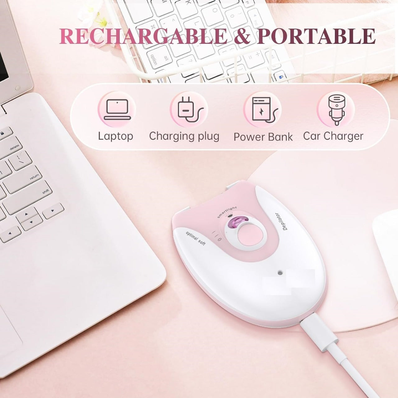 Daling DL-6032 Silk Glide Epilator – Portable 2-Speed Painless Hair Removal for Women