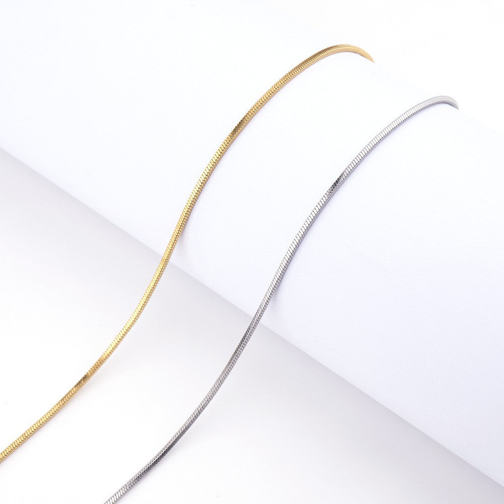 GoldFlex AWT-179 Snake Chain - Sleek Thin Golden Necklace with Elegant Minimalist Shine