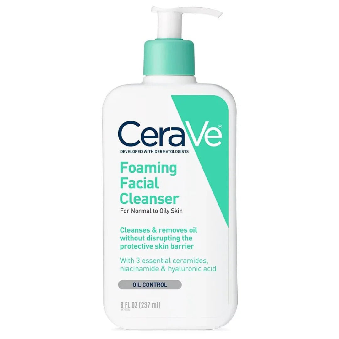 CeraVe OilClear Foaming Facial Cleanser – Deep Cleansing Face Wash with Ceramides & Hyaluronic Acid (237ml)
