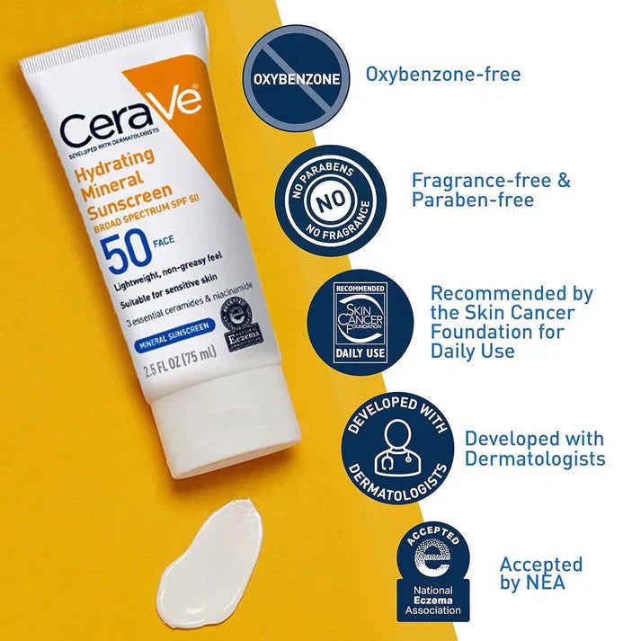 CeraVe Complete Glow & Repair Skincare Kit – SPF 50 Sunscreen, Acne Cleanser, Retinol Serum & Night Cream Set
