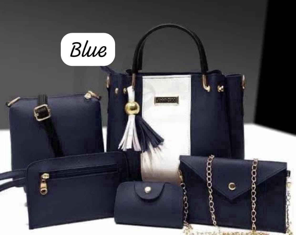 5-Piece Jimmy Choo Bag Combo | Main Bag, Sling, Pouch, Envelope Sling & Card Holder | Black