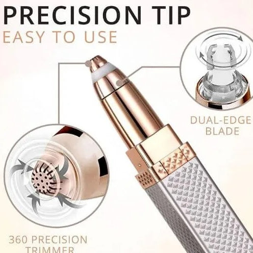 2-in-1 Flawless Hair Remover & Eyebrow Trimmer – Portable Electric Facial Hair Trimmer for Women