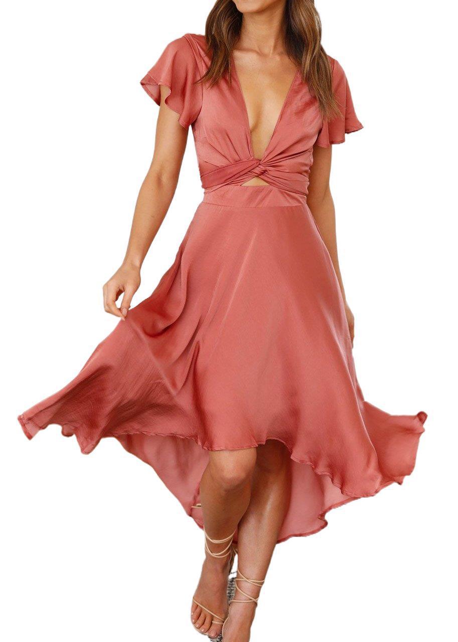 Arabella- Summer V-Neck Irregular Dress - Elegant Flowing Fit