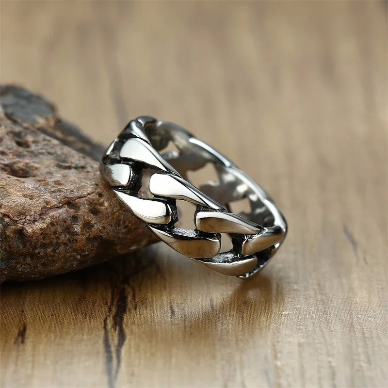 Bold 7MM Stainless Steel Biker Ring