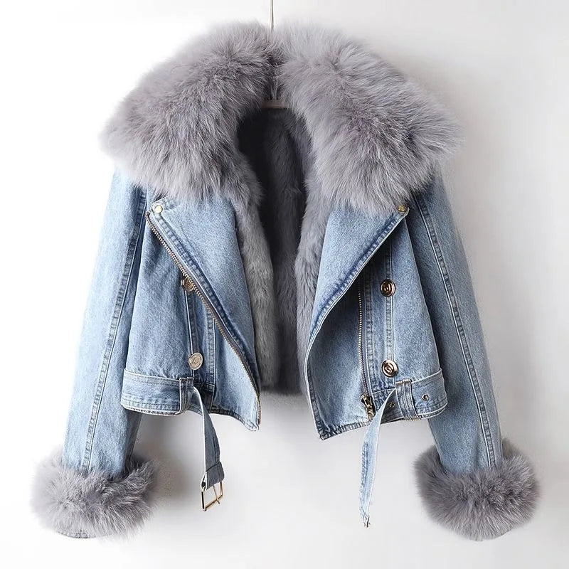 Arabella-Winter Thickened Women's Denim Jacket