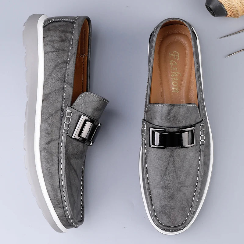 Hugo-Luxury Brand Genuine Leather Slip-On Loafers