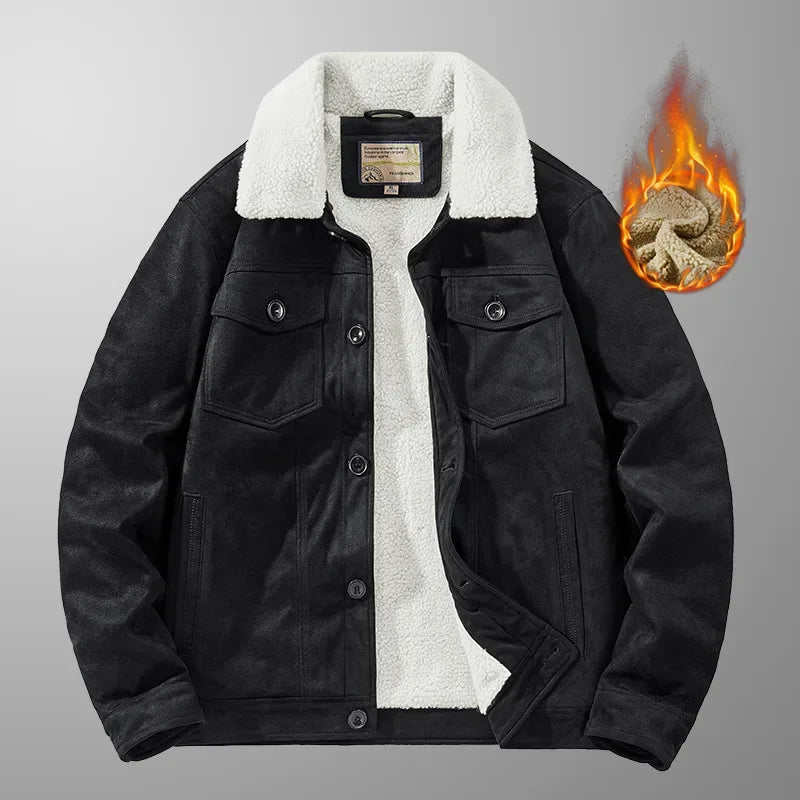 Lux Men's Leather Jacket with Fur Lining - Premium Winter Outerwear