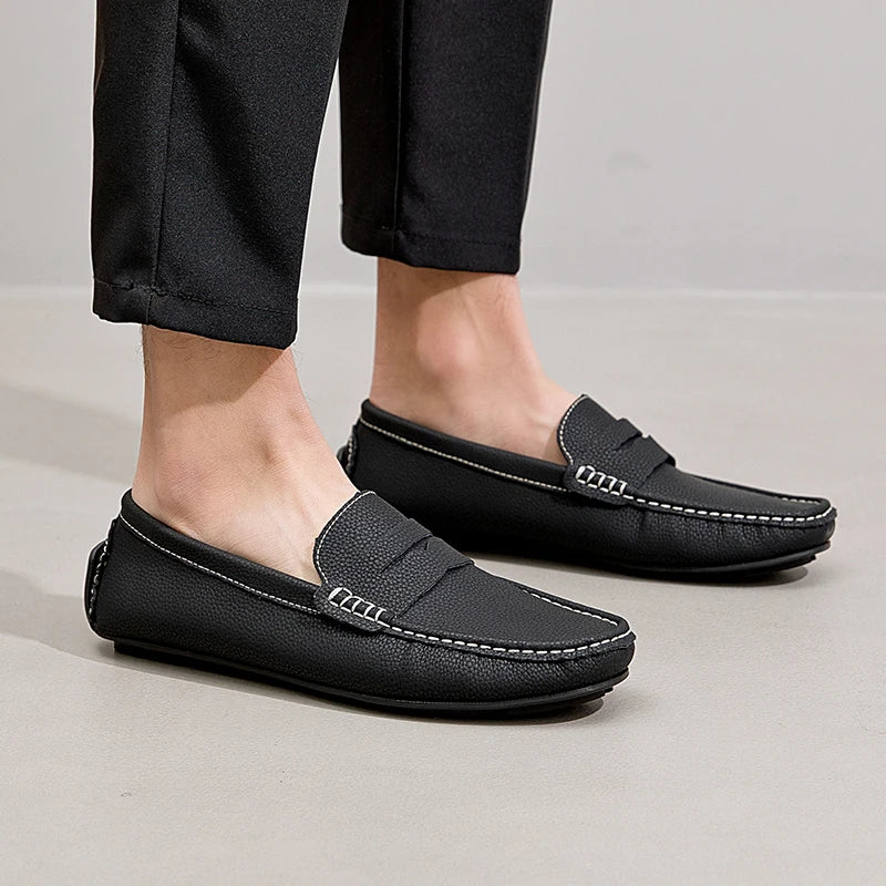 Albie-Designer Leather Moccasins - High-Quality Loafers & Driving Shoes