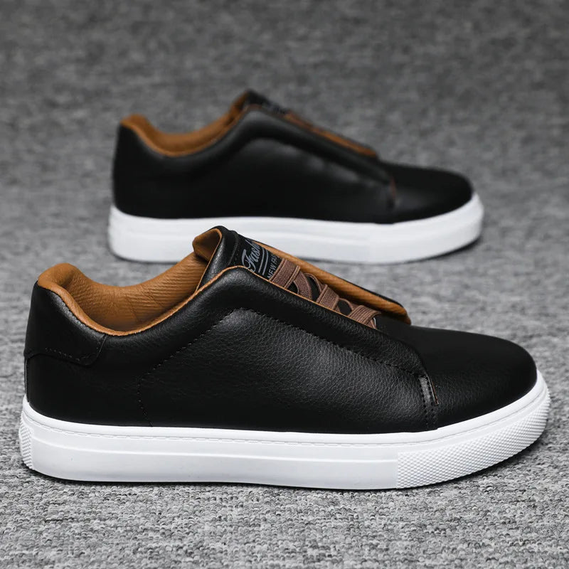 Rosie-Black & White Comfortable Skateboard Walking Sneakers