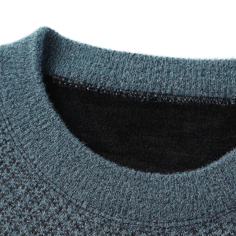 Men's Thickened Winter Sweater - Warm Round Neck Knit Pullover