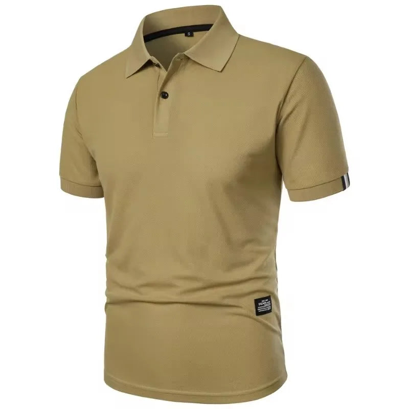 Men's Summer Solid Polo - Lightweight Short Sleeve Casual Streetwear Top