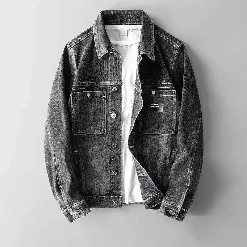 Jude-Black Denim Jacket for Men