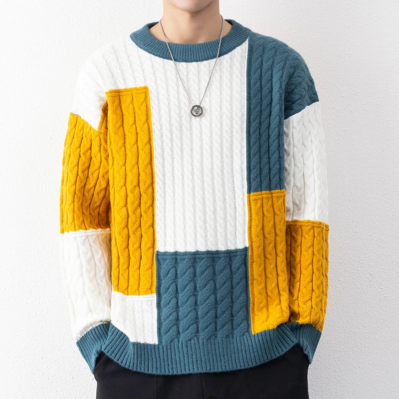 Rory-High-Quality Patchwork Loose Sweater