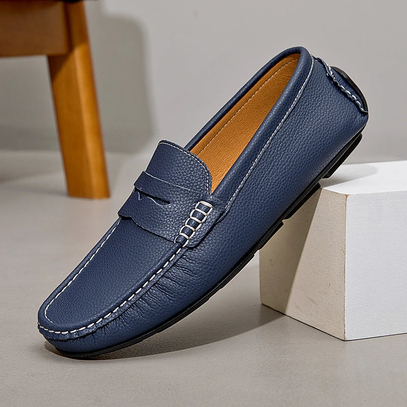 Albie-Designer Leather Moccasins - High-Quality Loafers & Driving Shoes