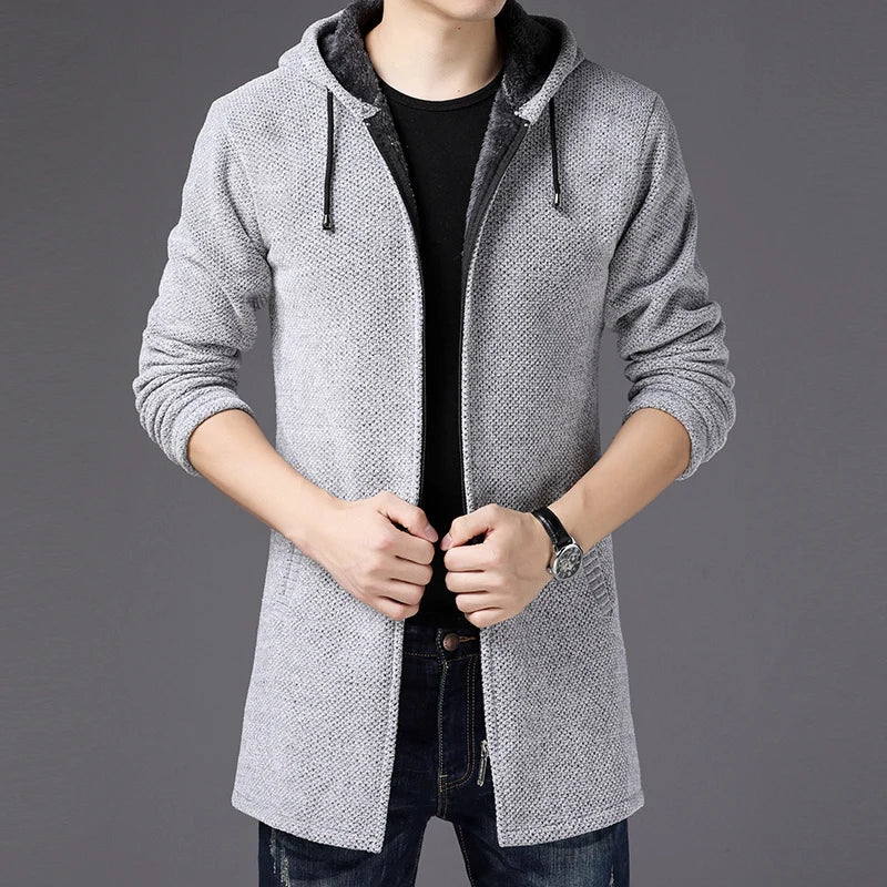 Jude-Hooded Long Sweater Coat