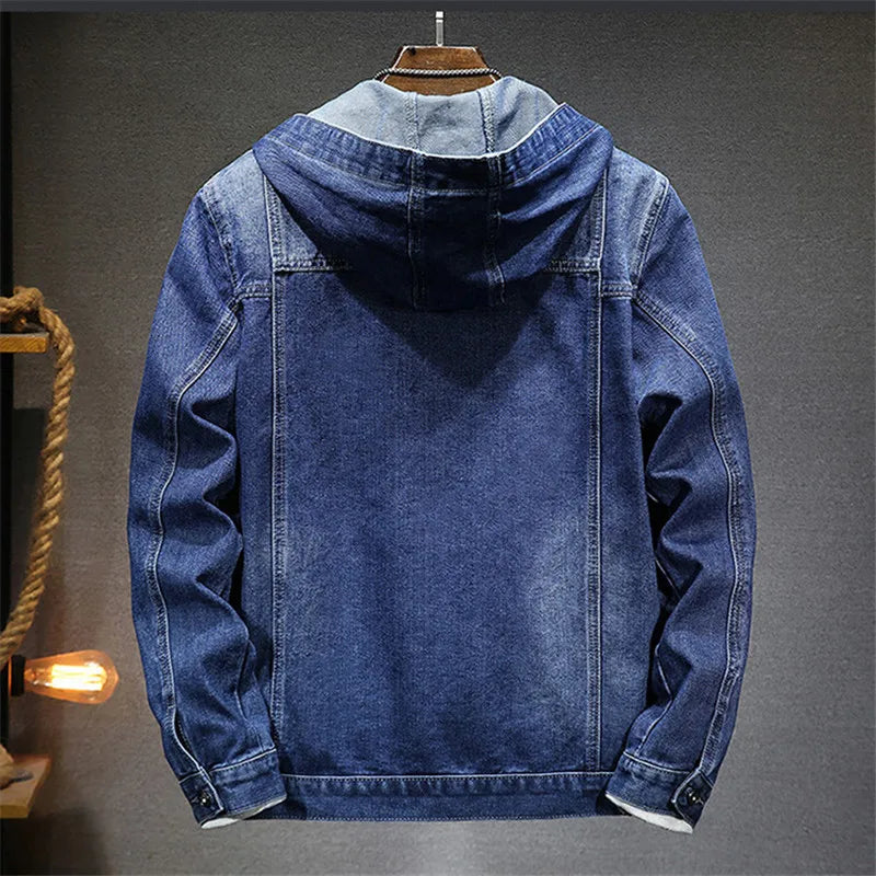 Jasper-Windproof Hooded Denim Jacket