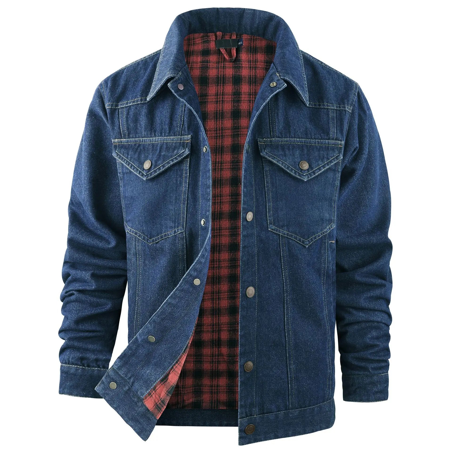 Arlo-Plus Size Western Plaid Flannel Jacket