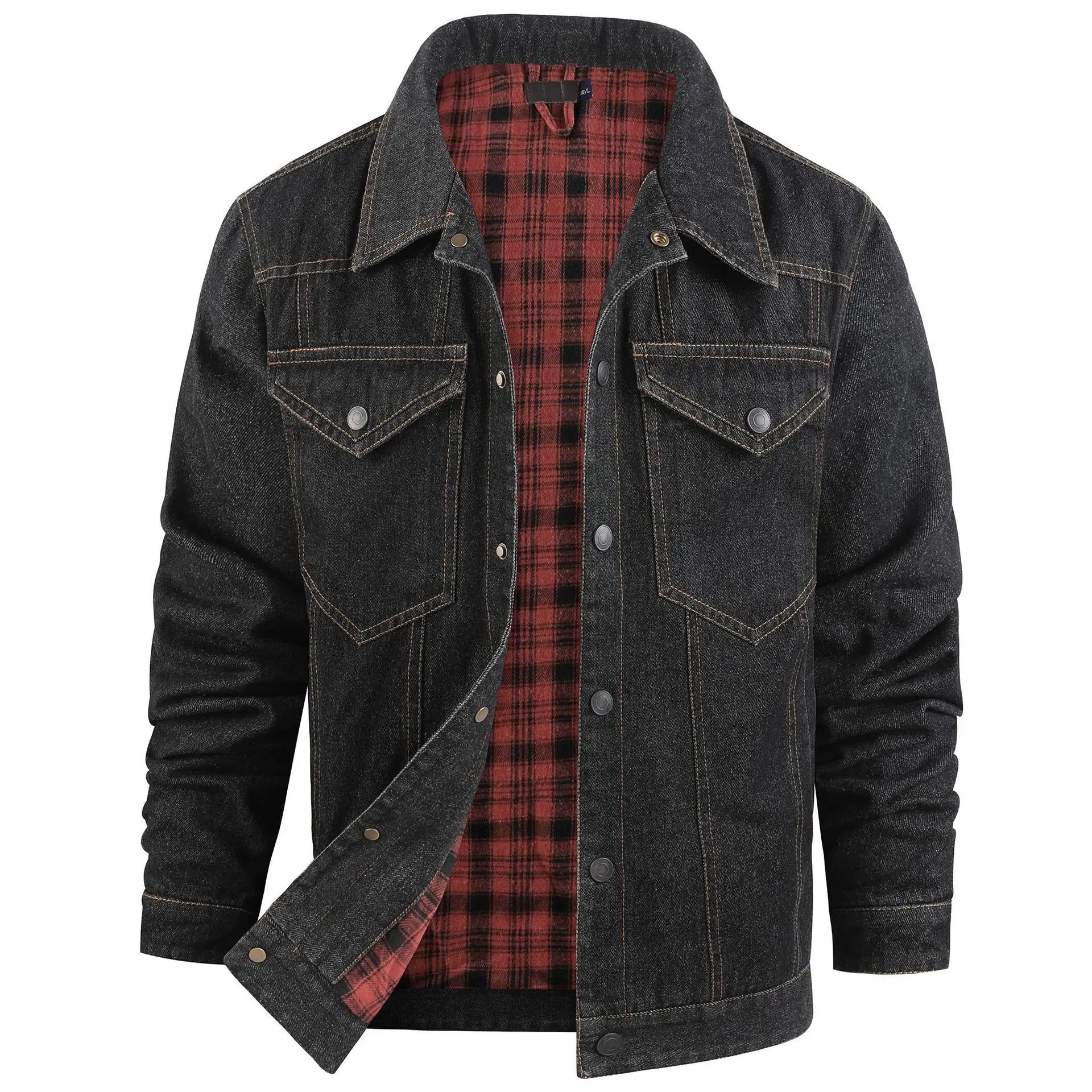 Arlo-Plus Size Western Plaid Flannel Jacket