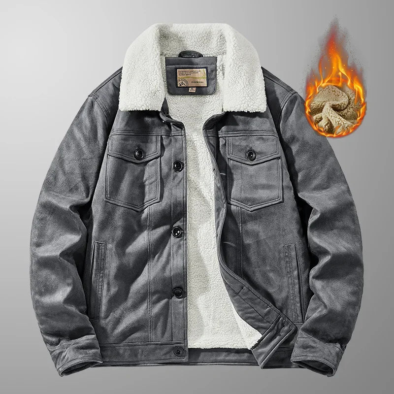 Lux Men's Leather Jacket with Fur Lining - Premium Winter Outerwear