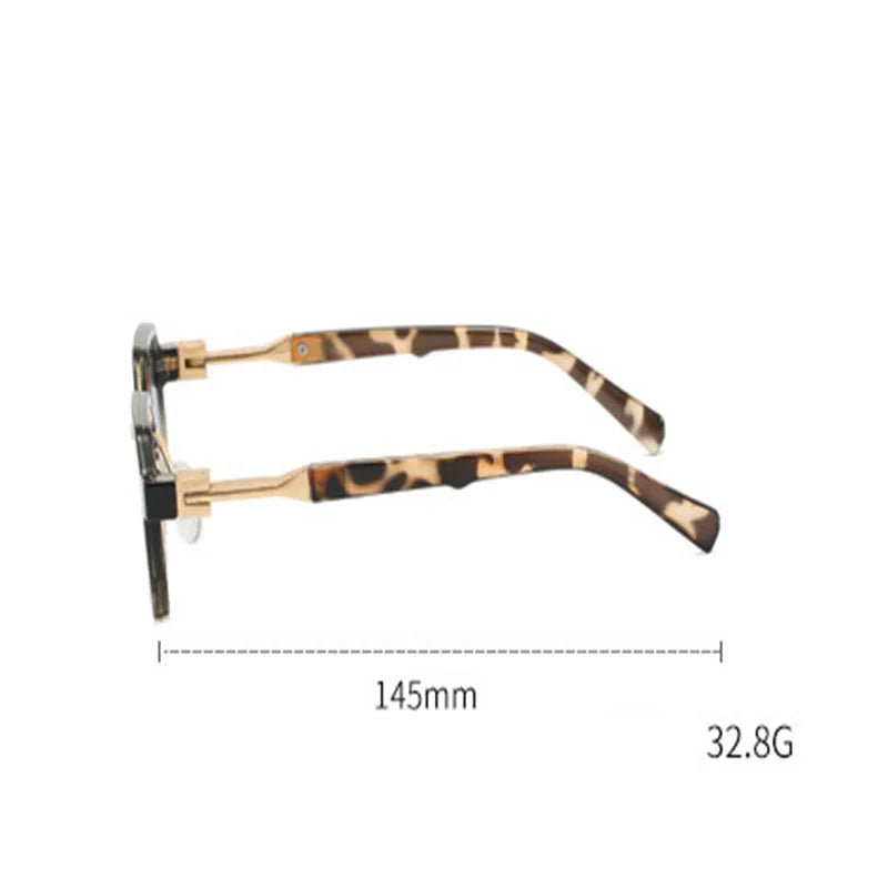 Evie-Unisex Polygonal Flat Mirror Sunglasses