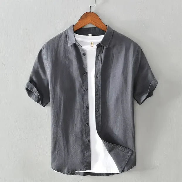 Theo-Breathable Linen Short Sleeve Shirt