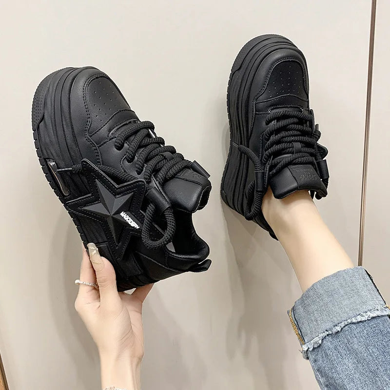 Violet-Fashionable Matsutake Thick Sole Sports Sneakers