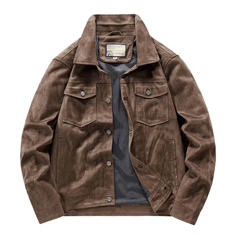 Albie-Suede Vintage Leather Cargo Jacket