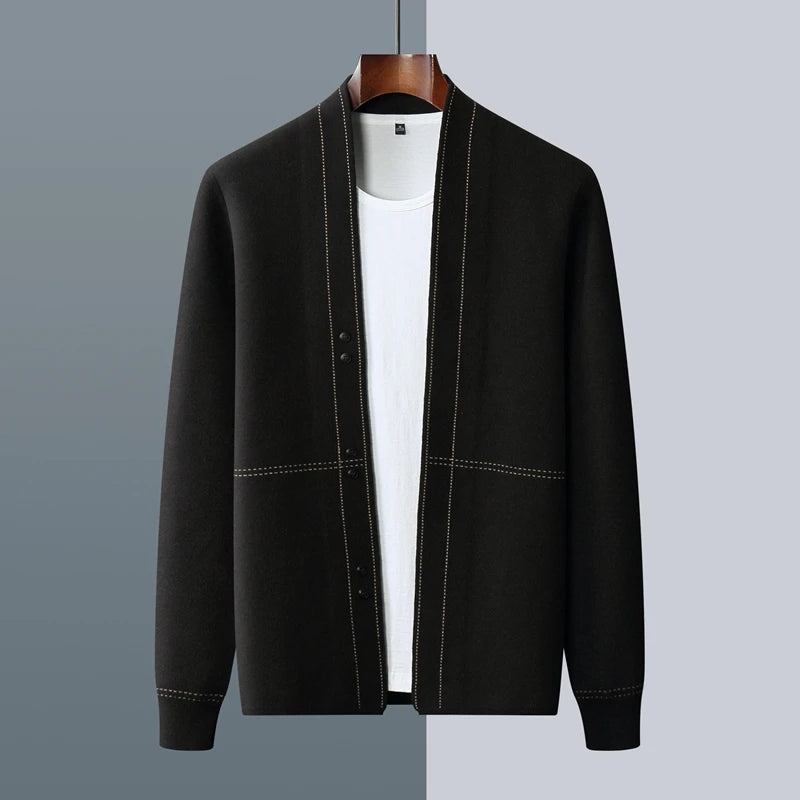 Jacquard Pure Wool Knit Jacket