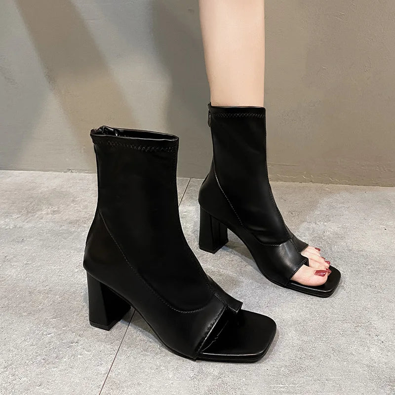 Iris-Open Toe Clip Sandals & Smoke Tube Boots