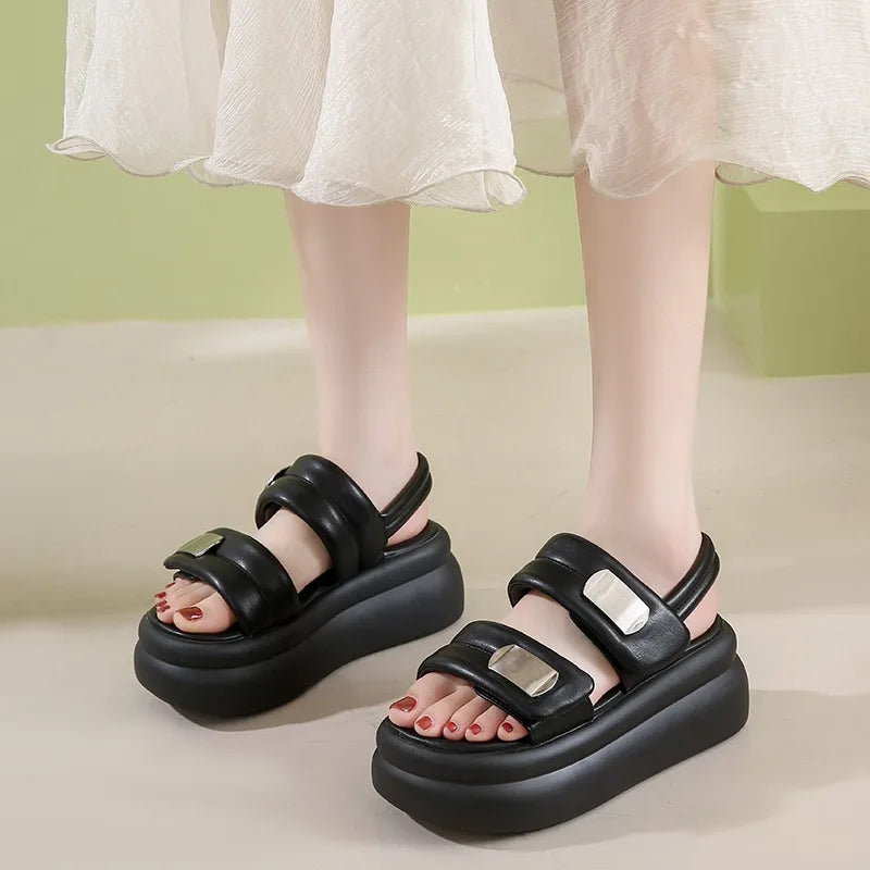 Mabel-High Platform Breathable Chunky Sandals