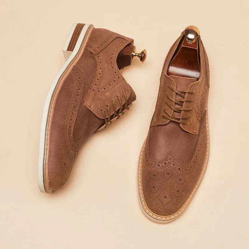 Fashion British - Men's Retro Suede Leather Dress Shoes