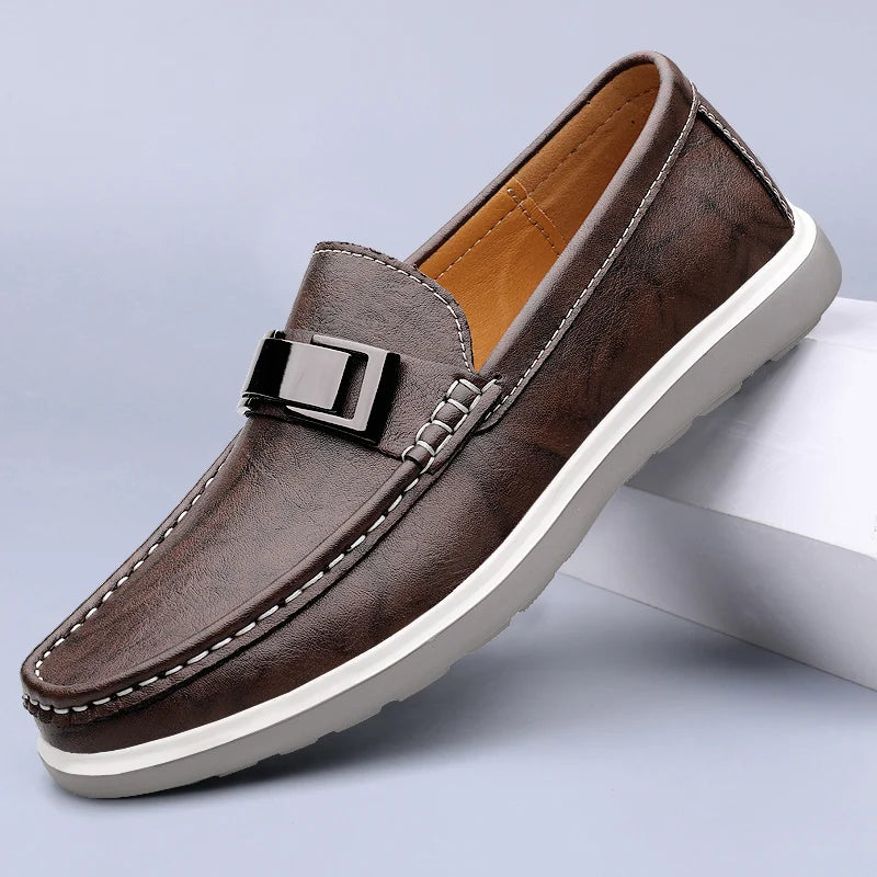 Hugo-Luxury Brand Genuine Leather Slip-On Loafers