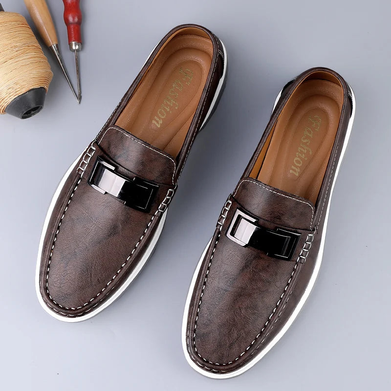 Hugo-Luxury Brand Genuine Leather Slip-On Loafers