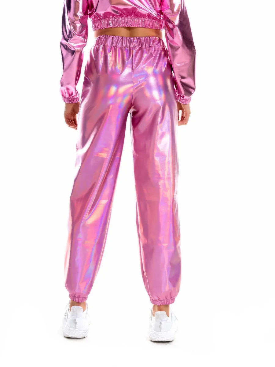 Women's Holographic Nightclub Dance Trousers - Hip Hop DJ Stage Party Pants