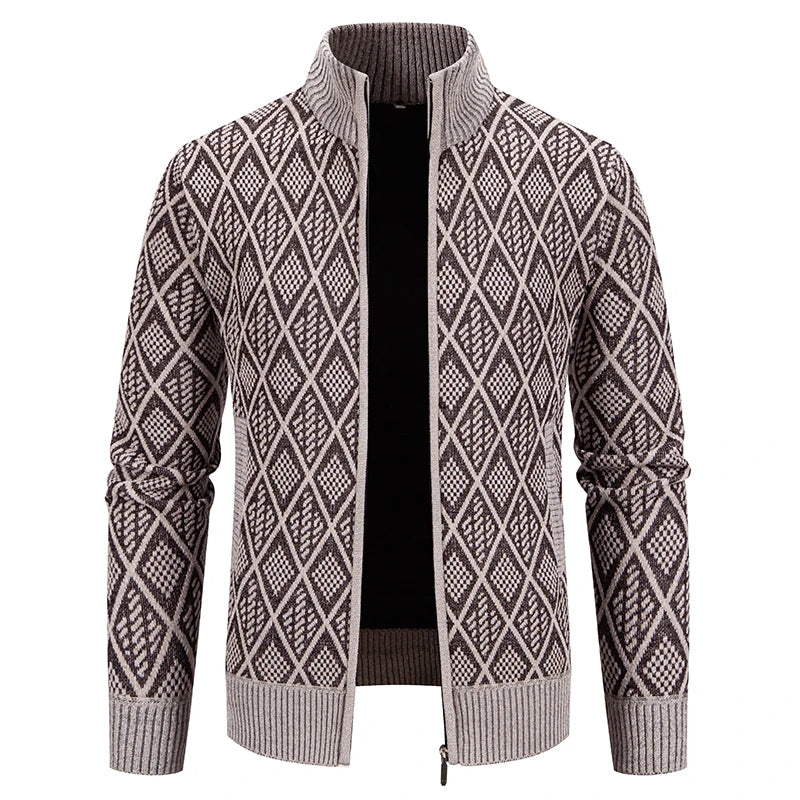 Freddie Fleece-Lined Plaid Cardigan Sweater