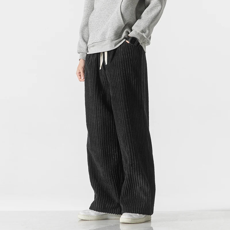 Fashion Men - Oversized Harem Pants | Solid Color Corduroy Cargo Streetwear