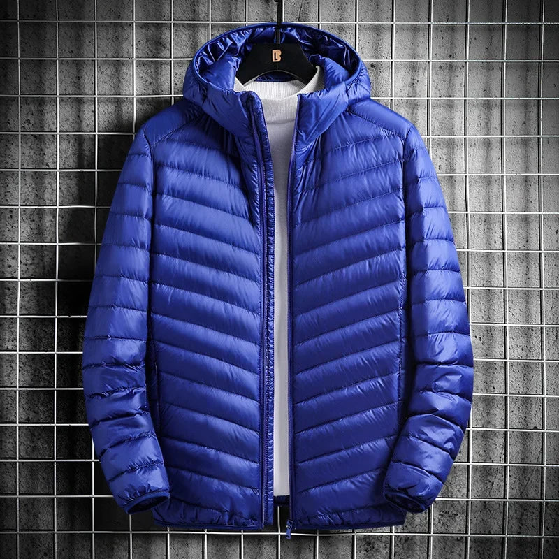 Caleb-True Down Lightweight Hooded Down Jacket