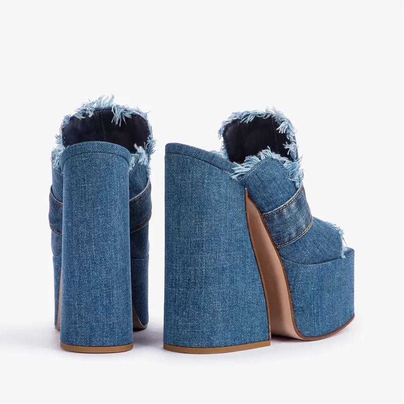 Darcy-Denim Thick High Heel Outdoor Fashion Sandals