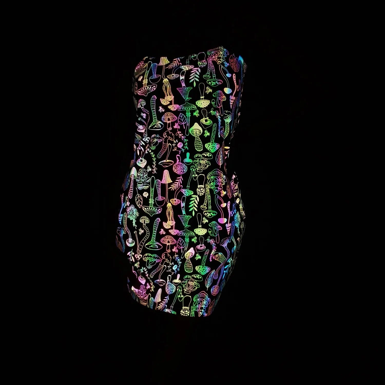 Aria-Mushroom Colorful Reflective Bodycon Dress