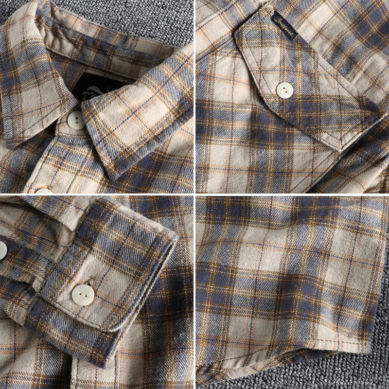 Sebastian-Kaji Retro Tooling Plaid Flannel Shirt