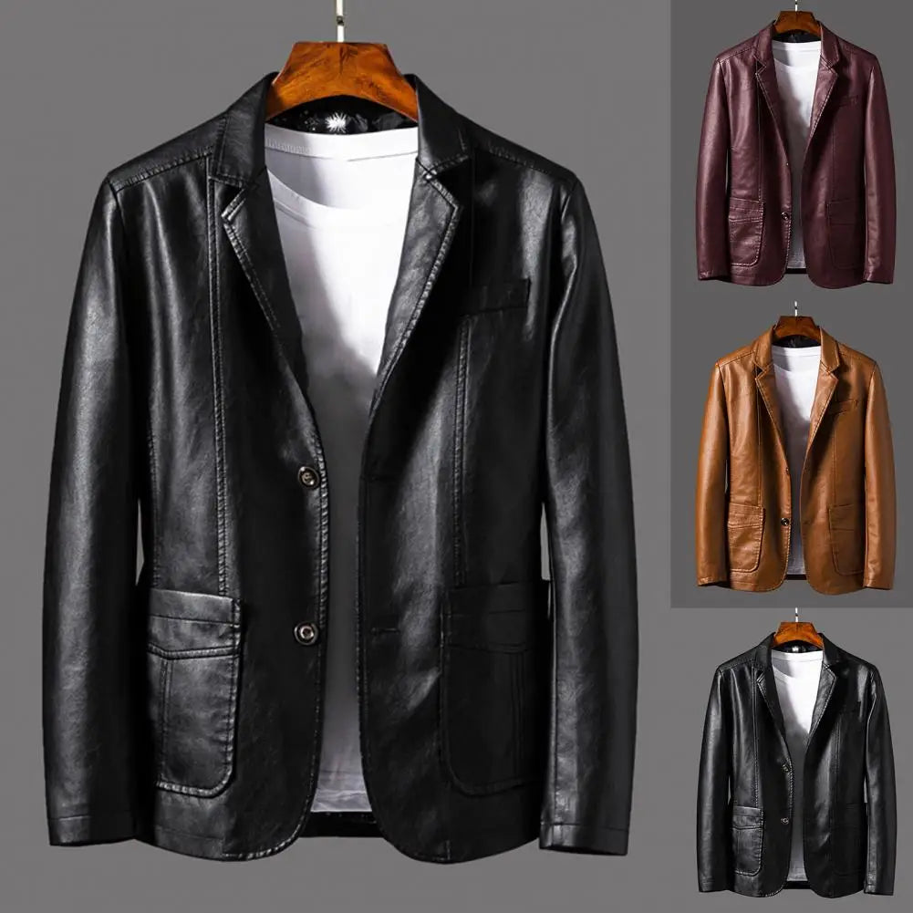 Albie-Vintage Autumn Biker Leather Jacket