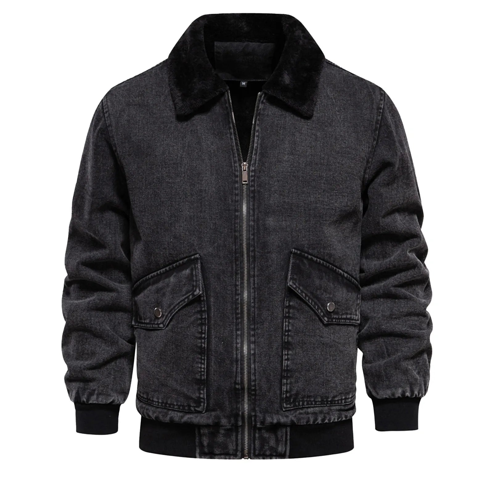 Finn-Stylish Winter Coat with Velvet Lining Denim Jacket