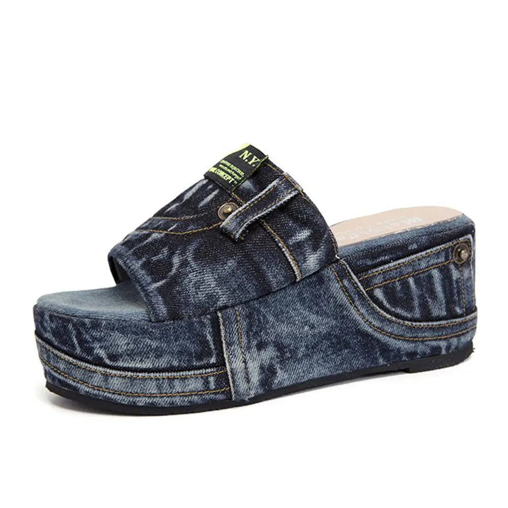 Poppy-Denim Platform Sandals