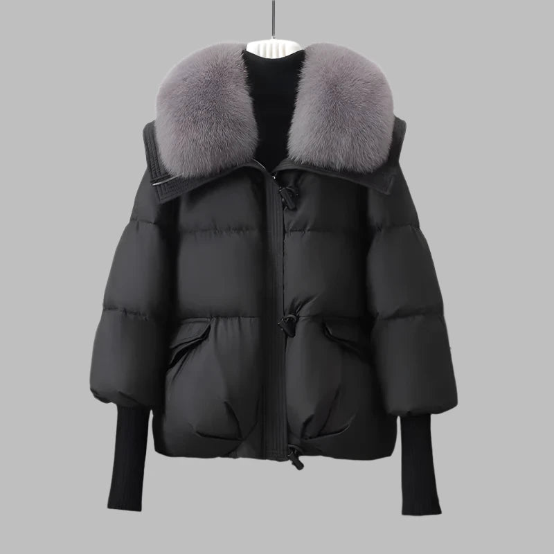 Mia-Thicken Fur Collar Down Cotton Jacket