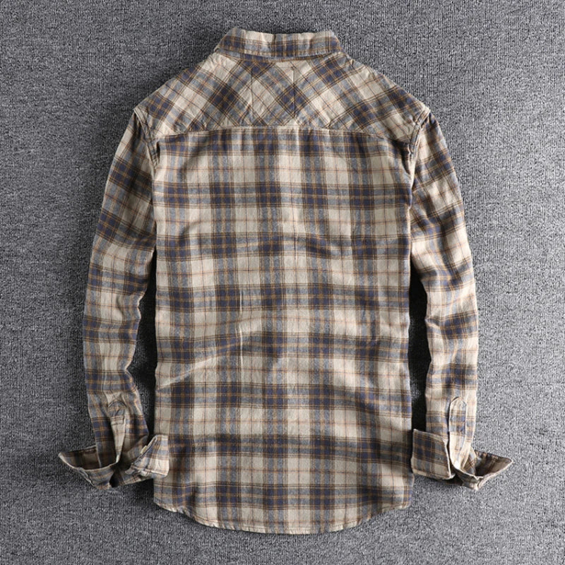 Sebastian-Kaji Retro Tooling Plaid Flannel Shirt